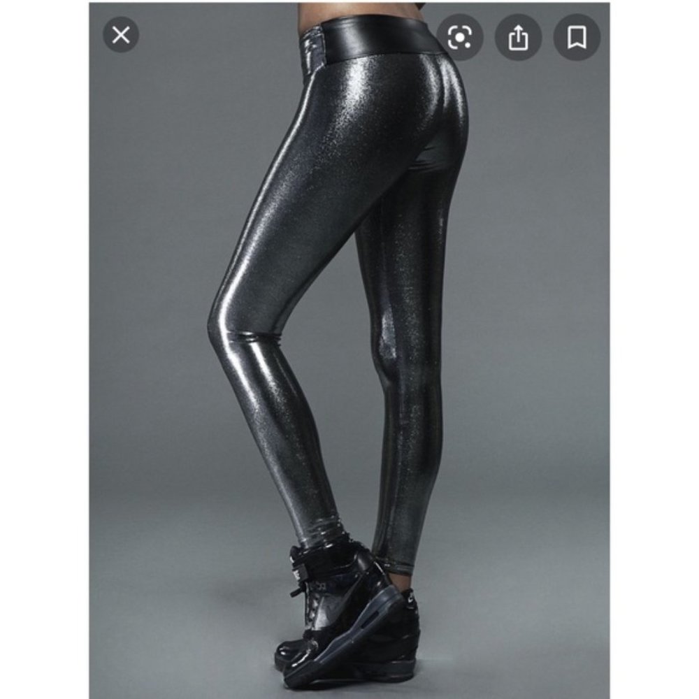 Sukishufu/BARYS leather chrome leggings NWOT